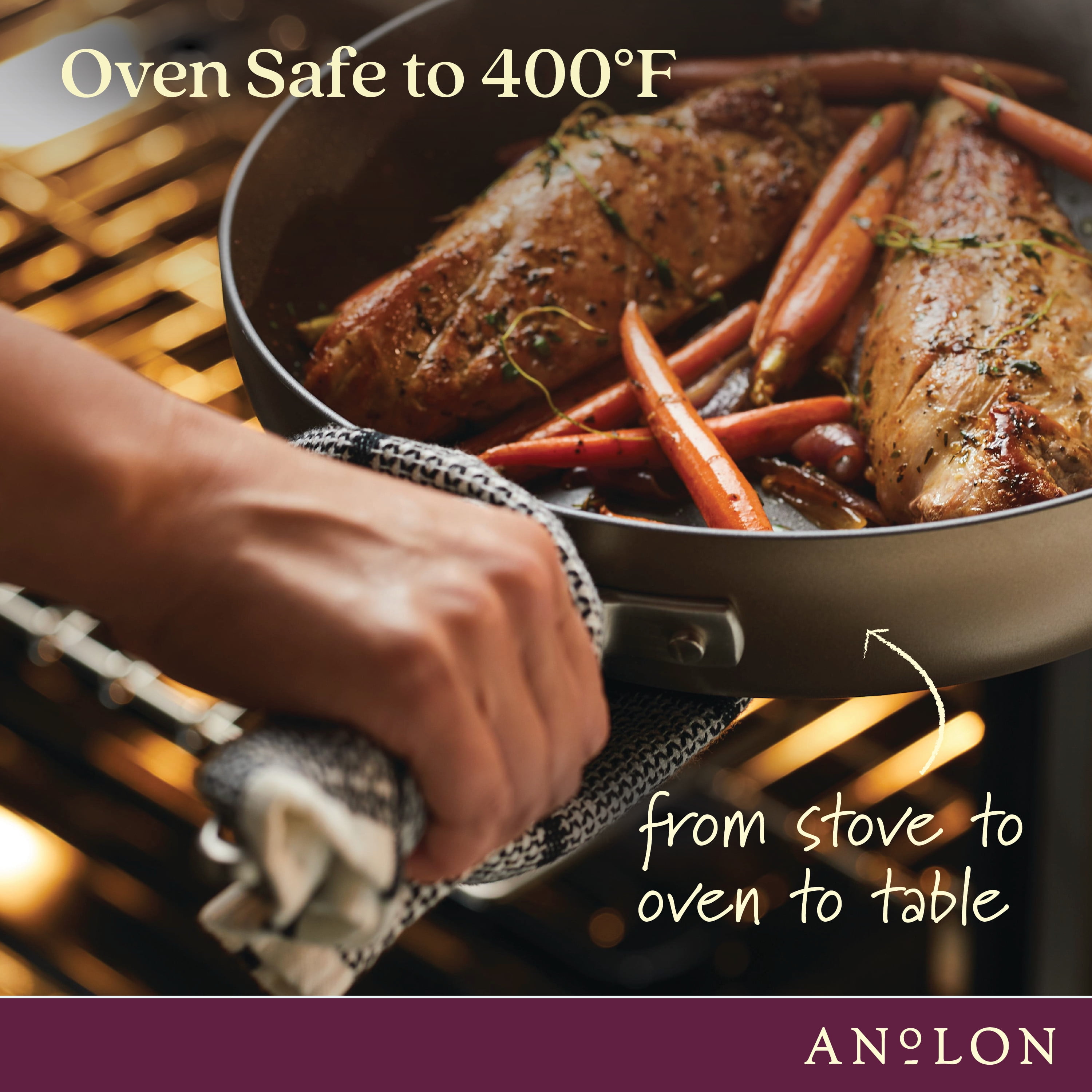 Anolon Advanced Home 12" Hard-Anodized Nonstick Deep Frying Pan with Lid, Bronze
