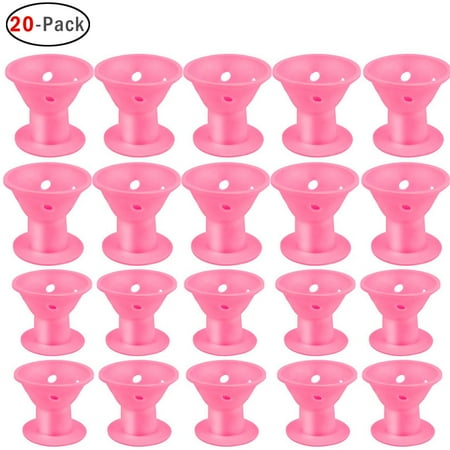 - 20-pack Magic Silicone Hair Curlers Rollers No Clip Hair Style Rollers Soft Magic DIY Curling Hairstyle Tools Hair Accessories