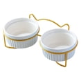thumbnail image 4 of Elevados para Gatos Pequeños para Perros para Gatos de Interior Cuenco de Alimentación para Mascotas con Soporte de Metal Platos para Azul, 4 of 8