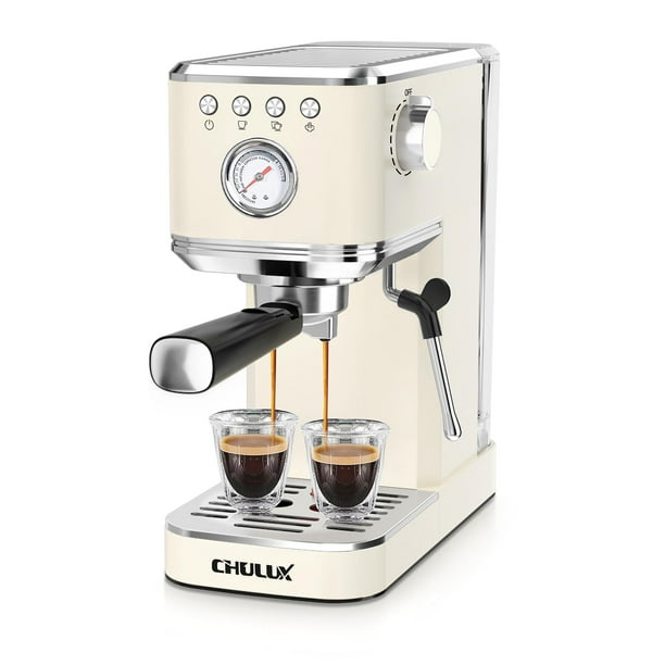 Máquina de café espresso CHULUX Slim con espumador de leche y bomba de 20 bares