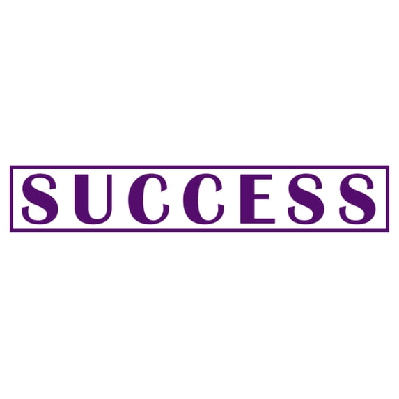 Printtoo Success Self Inking Rubber Stamp Pre-Inked Office Stamp- Home Office Business Stationery, Purple- 42 x 9 mm