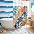thumbnail image 6 of No Hook Shower Curtain, Colorful Palm Leaves Shower Curtains for Bathroom with See Through Top Window, Summer Botanical Tropical Leaf Waterproof & Washable Bath Curtain Small Stall 36"x78", 6 of 9