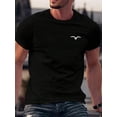 thumbnail image 1 of Camiseta informal de verano de manga corta con estampado de gaviota para hombre, camisetas de ocio, 1 of 5