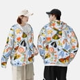 thumbnail image 3 of Rocae Insects and Flowers Print Breathable Sun Protection Hoodie Quick-Dry Lightweight Long Sleeve Hoodie Unisex Running Sports Shirt Large, 3 of 9
