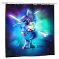 thumbnail image 6 of Shower Curtain Cartoon Art Bath Shower Curtains with 12 Hooks, Waterproof Washable Polyester Bathroom Home Decor Set 72x72 Inch, Plastic, 6 of 8