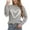 Gray, variant on Women Cute Heart Sweaters Crew Neck Valentines Day Sweater Long Sleeve Casual Ribbed Knit Pullover Top Pink, S