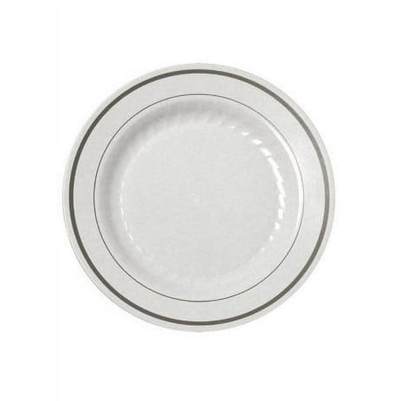 7" Masterpiece Silver Border Plastic Salad Plates 15ct.