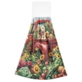 thumbnail image 2 of Wobogo Vegetable Truck Hand Towel Set of 2 Absorbent for Kitchen and Bathroom With Velcro Hanging Loop 18.2×14in, 2 of 7