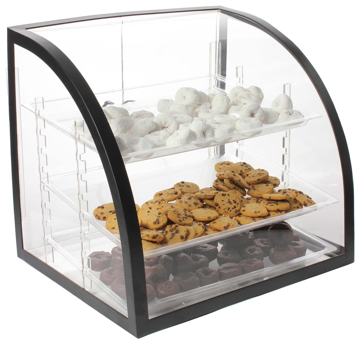 Countertop Bakery Display Case Clear Acrylic With Black Metal