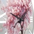 thumbnail image 3 of Designart "Pink Cherry Blossom love expression III" Floral Oversized Wall Clock, 3 of 5
