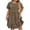 Brown, variant on Vivianyo HD Women's Round Neck Tiered Mini Dress, Summer Casual Plus Size Loose Dress for Women, With Ruffle Short Sleeve and Smocked Texture, Women's L, Sizes L-5XL