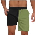 thumbnail image 2 of Akafmk Mens Beach Shorts Two-Layer Color Print with Pockets Drawstring Elastic Waist Shorts Pants XXL, 2 of 4