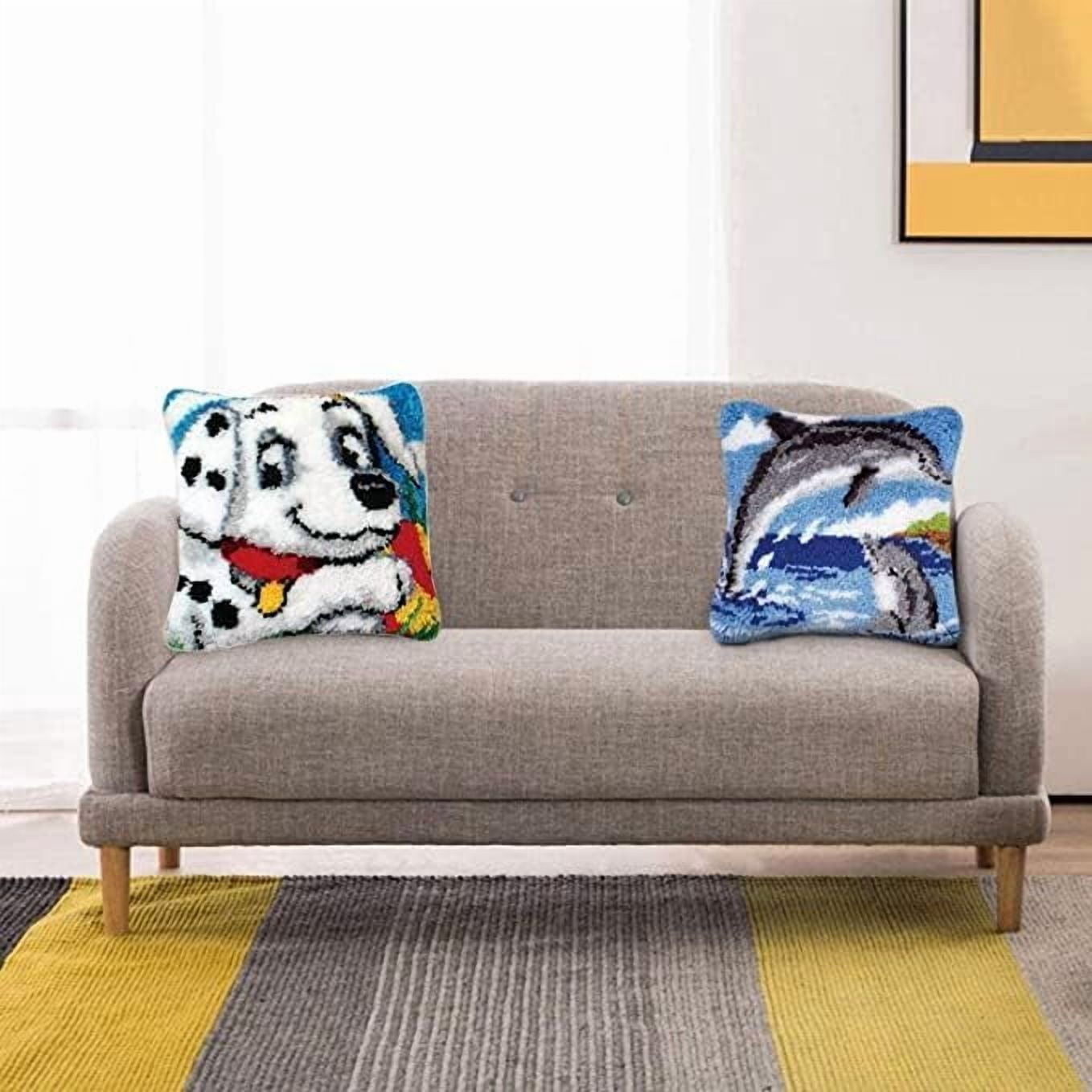 Latch Hook Kit Pillow, Sports Car | Latch Hook Kits Rugs, DIY Latch Hook Kits DIY Tapestry Carpet Rug Making for Kids Adults Beginners(43×43Cm)