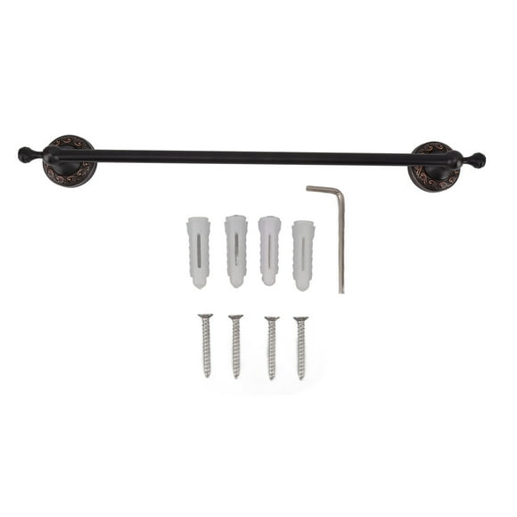 Porte-Serviettes De Salle De Bain, Porte-Serviettes en Cuivre De 50 Cm, Barre De Serviettes De Salle De Bain avec Vis, Clé Hexagonale pour la Cuisine de la Maison(Noir)