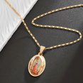 thumbnail image 3 of Vintage Golden Virgin Mary Oval Pendant Necklace, Best Christmas Gift for Women, Men, Girlfriend, Boyfriend, 3 of 8