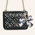 thumbnail image 2 of Unique Bargains 1 Pc Fashion Polka Dot Print Scarf Handbag Charm Bag Accessories Blue, 2 of 5