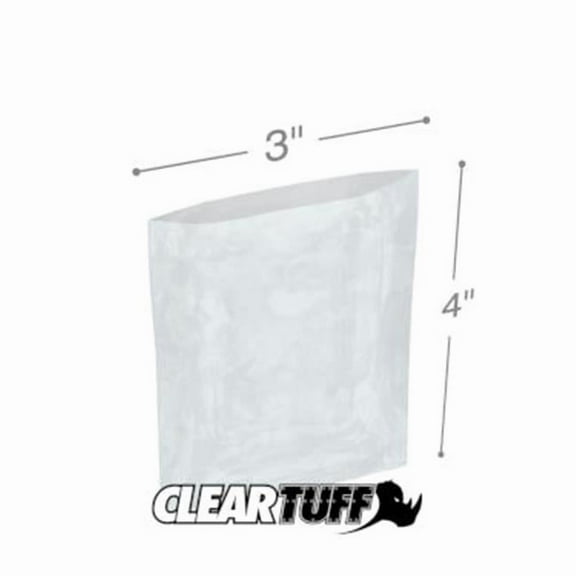 International Plastics PB20304 3 x 4 in. Clear Poly Bags, 0.002 Gauge - Case of 1000