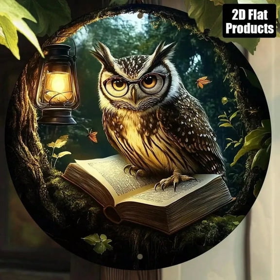 HELLOYOUNG Owl Wall Art Stickers 2D Modern Removable Peel and Stick Decals for Living Room Bedroom Office Decor