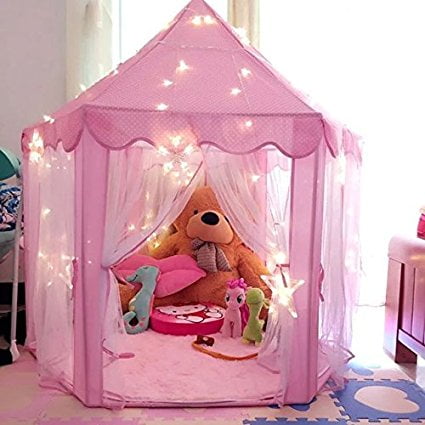 Intency Pink Princess Castle Kids Play Tent Children Playhouse for Girls