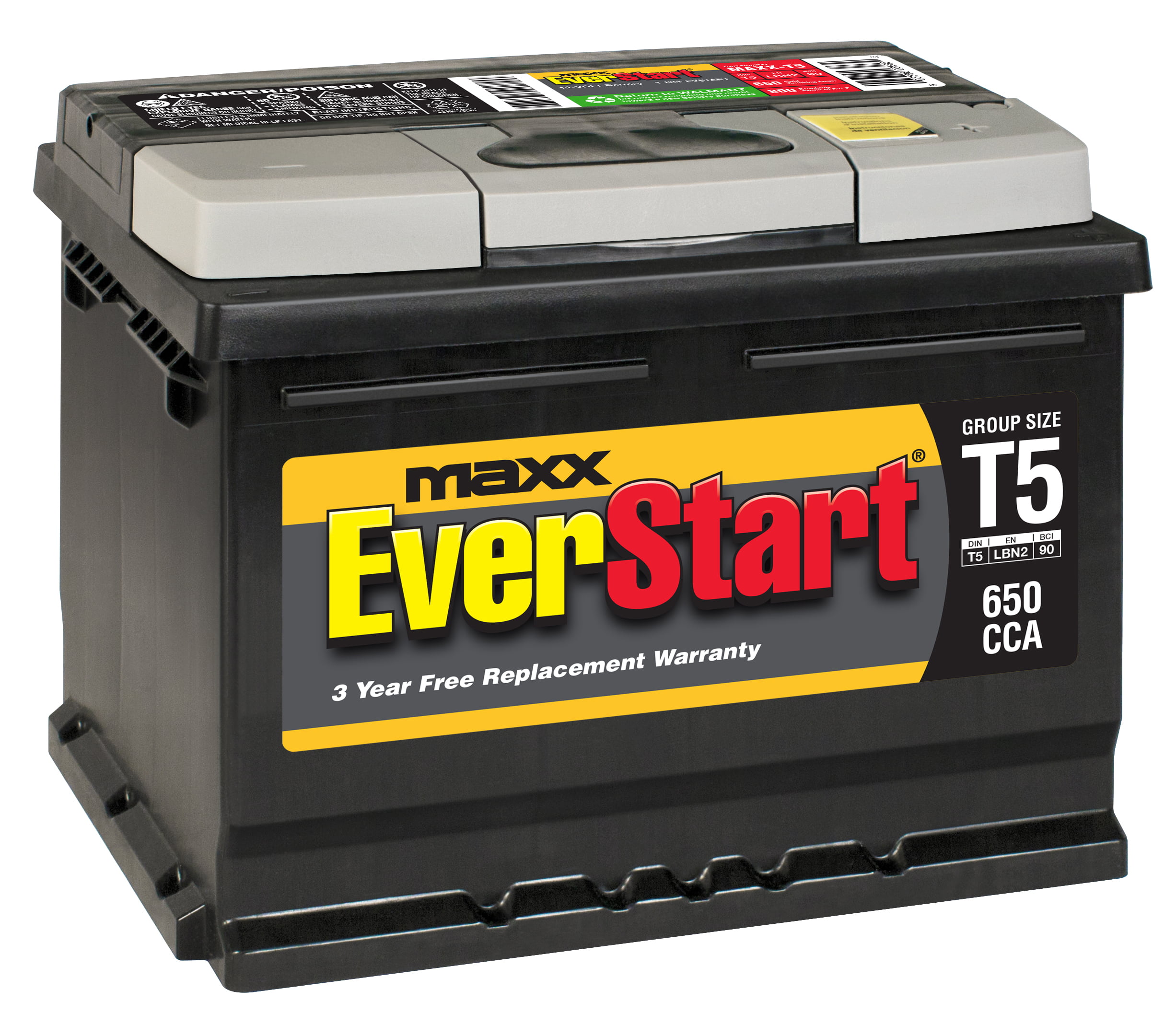 Everstart Maxx Lead Acid Automotive Battery Group Size T5 12 Volt 650 Cca Walmart Com