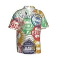 thumbnail image 2 of Easygdp Travel Stamp Men'S Summer Casual Short Sleeve,Short Sleeve Button-Down Shirt, Lapel Loose Breathable Hawaiian Short Sleeve - Small, 2 of 9