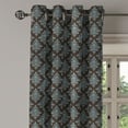 thumbnail image 2 of Ambesonne Damask Grommet Curtain, Classic Baroque Leaves, 50" x 108", Dark Brown and Blue Grey, 2 of 6