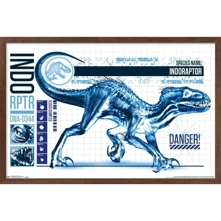 Jurassic World: Fallen Kingdom - Indo-Raptor Wall Poster, 14.725" x 22.375", Framed