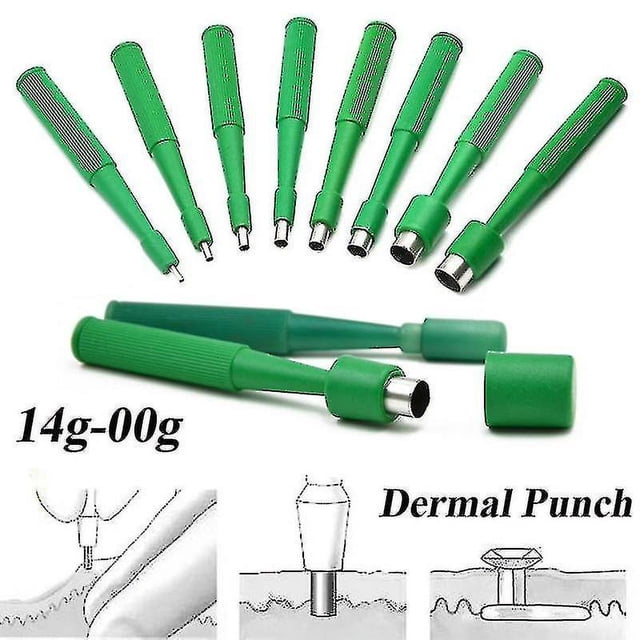 Punzón dérmico de biopsia profesional desechable, herramienta para la piel, fácil uso, herramienta de perforación de anclaje dérmico esterilizado, joyería, 1 Uds.