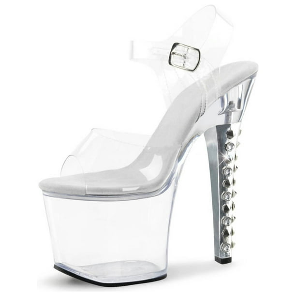 clear heels with small platform