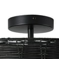 thumbnail image 6 of Aiwen 3-Light Modern Rattan Chandelier, Black Iron Cage Ceiling Light, 6 of 7