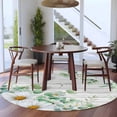 thumbnail image 3 of Eucalyptus Leaves Round Area Rug 7Ft Washable Circle Rugs for Dorm Laundry Room, Daisy Spring Floral Botanical Wooden Non-Slip Carpet Floor Mats Indoor Outdoor Carpet Runner Aesthetic Home Decor, 3 of 8