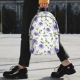 thumbnail image 2 of Lukts Purple Chicory Pattern 15 Inch Student Backpack, Waterproof Laptop Backpack with Adjustable Shoulder Straps, Lightweight Travel, Campus Backpack, Unisex, 2 of 6