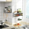 thumbnail image 3 of Happylost Shower Caddy, Adhesive Shower Organizer, No Drilling Shower Shelf, Rustproof 304 Stainless Steel Shower Rack With Soap Dish for Bathroom Storage, 2 pack, Matte Black, 3 of 6