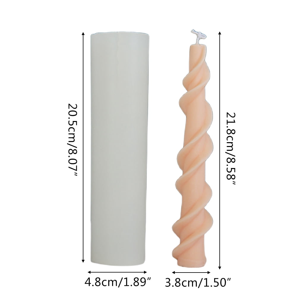 ZUARFY 3D Spiral Rod Silicone Mold for Plaster Candle Making Baking Chocolate Cake Dessert Pastry Mousse Mould