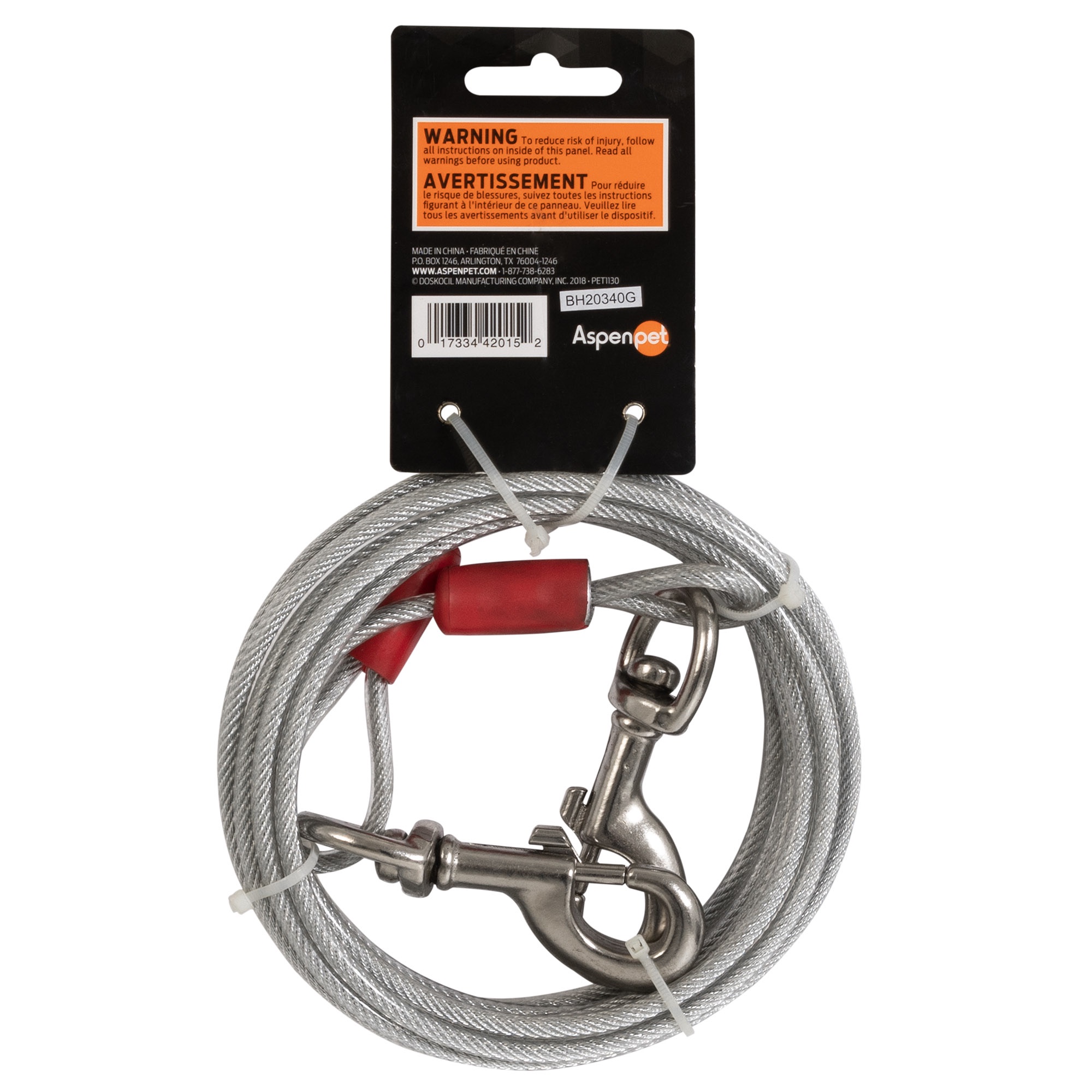 Aspen Pet Super Heavy Duty Dog Tie-Out Cable, 15 Ft, Silver photo 3