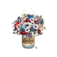 thumbnail image 3 of Memorial Day Saving!4th of July Decorations, The US Independence Day Round Wooden Sign Pendant Festival Star And Stripe Wooden Ornament Welcome Sign, 3 of 7