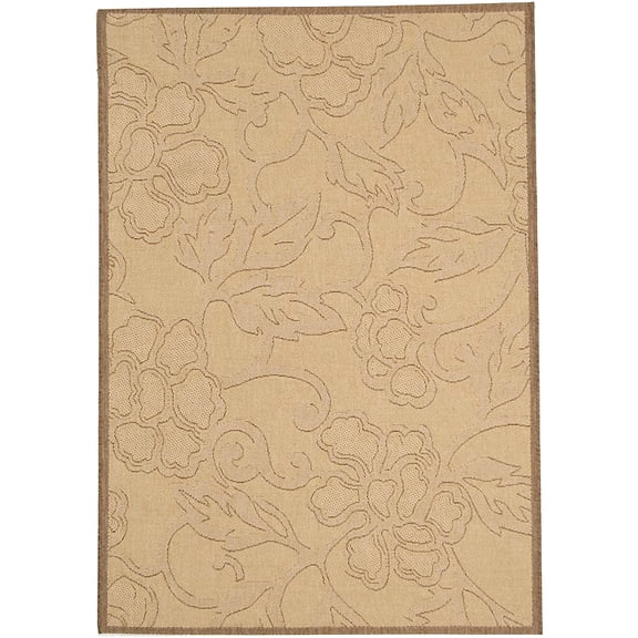 Safavieh Courtyard Helen Floral Indoor/Outdoor Area Rug, Natural/Brown, 5'3" x 7'7"