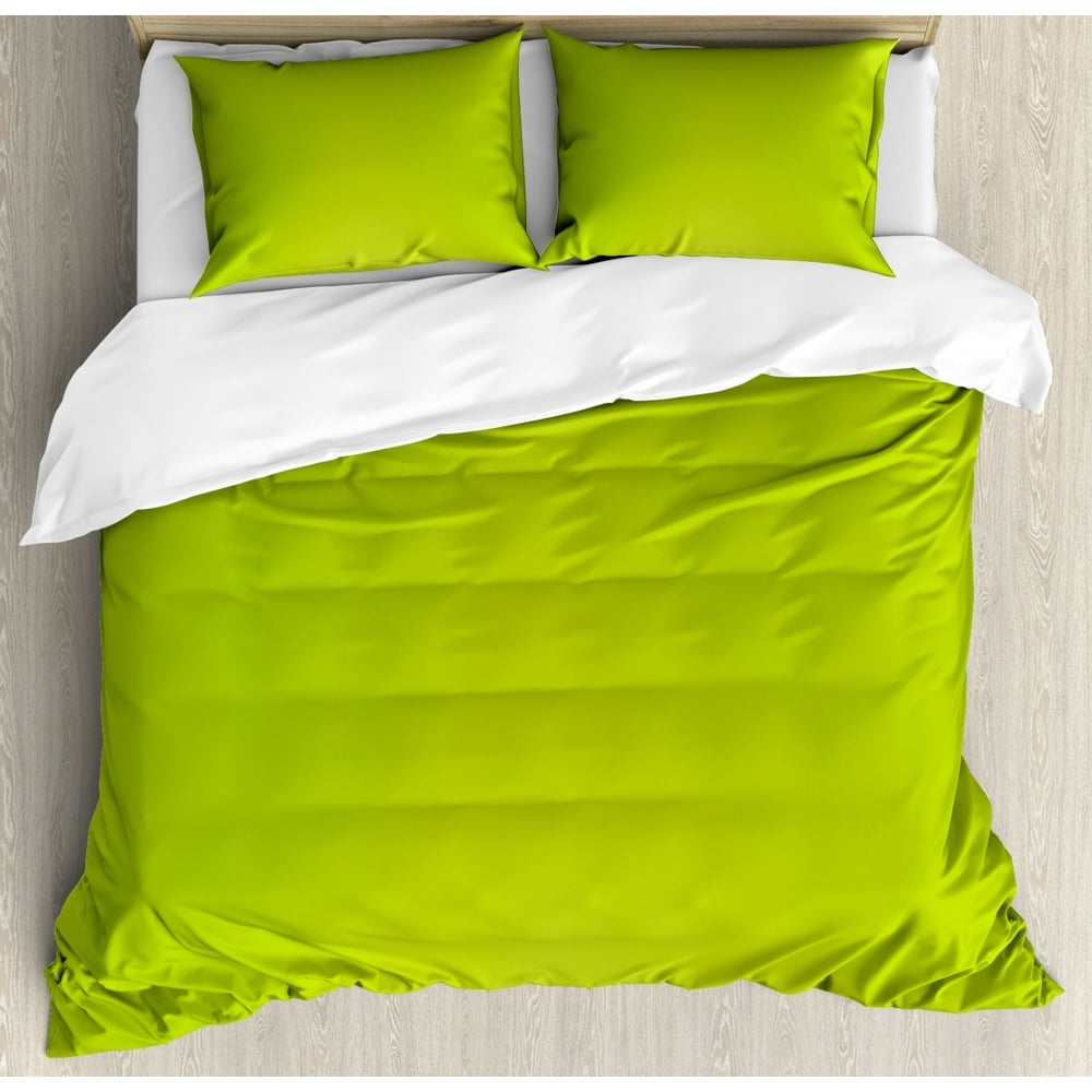 Lime Green Duvet Cover Set, Empty Backdrop Blurry Off Focus Pastel