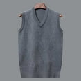 thumbnail image 4 of uikmnh Sweater Vest for Men Mens Knitted Vest V Neck Sleeveless Padded Sweater Vest-Light Gray-XXL, 4 of 6