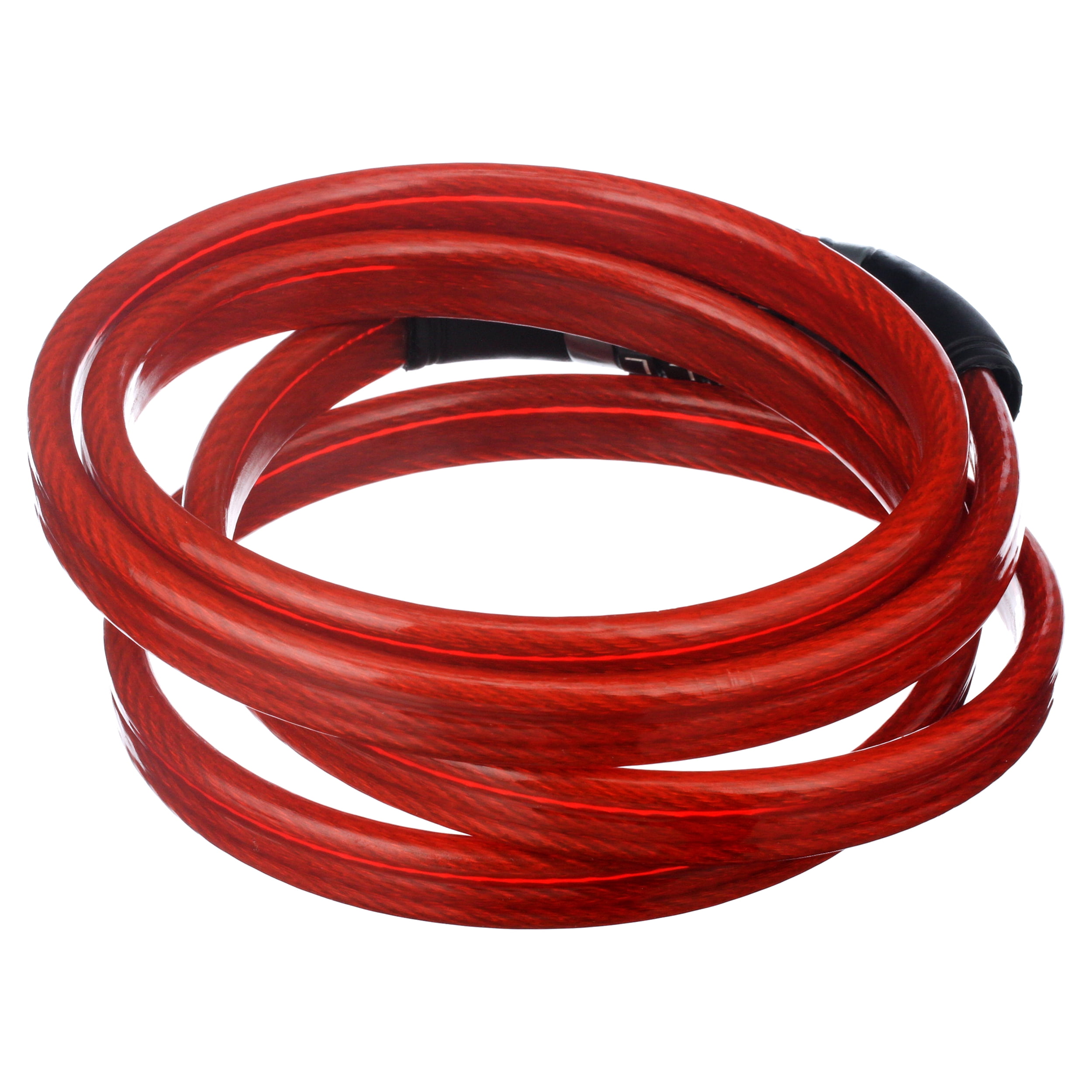 Wordlock Triple Core Bike Lock, 6ft x 12mm Resettable Steel Cable Lock, Red