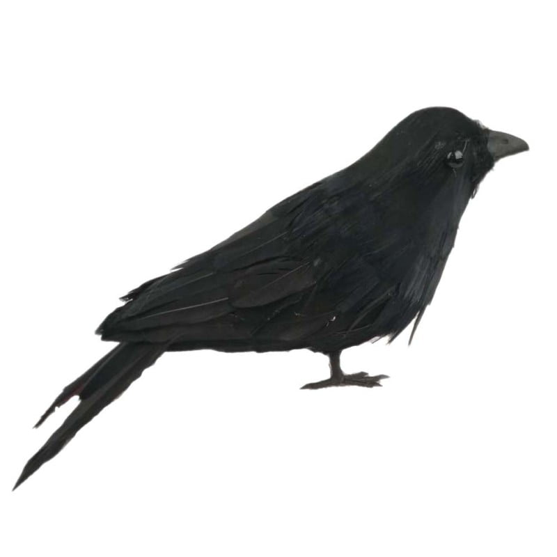 Halloween Black Feathered Crows Birds Ravens Props Garden Yard Tree Decor #1 