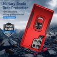 thumbnail image 7 of For Samsung Galaxy S25 Ultra 5G Case With 360° Rotation Metal Ring Holder【Magnetic Car Mount】Shockproof Rugged Full Body Protection Heavy Duty Dust/Drop Proof Cover Case​,Red,For Galaxy S25 Ultra 5G, 7 of 7
