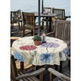 thumbnail image 3 of Outdoor Tablecloth with Umbrella Hole Zipper Blue Purple Red Hydrangea Round Tablecloth 54" Waterproof Outside Table Cloth Country Butterflies Flowers Beige Patio Table Cover Tablecloths for Picnic, 3 of 8