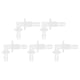 thumbnail image 1 of Conectores de codo de rosca M8 de 3/16" para manguera ID de Unique Bargains, juntas de manguera de bomba de aire para tanque de acuario, PP transparente, 5 piezas, 1 of 7