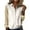 ☃229-Beige, variant on Womens Soft Cotton Weave Shirt Long Sleeve V-Neck Lapel Tops Casual Blouse with Open Chest Pockets