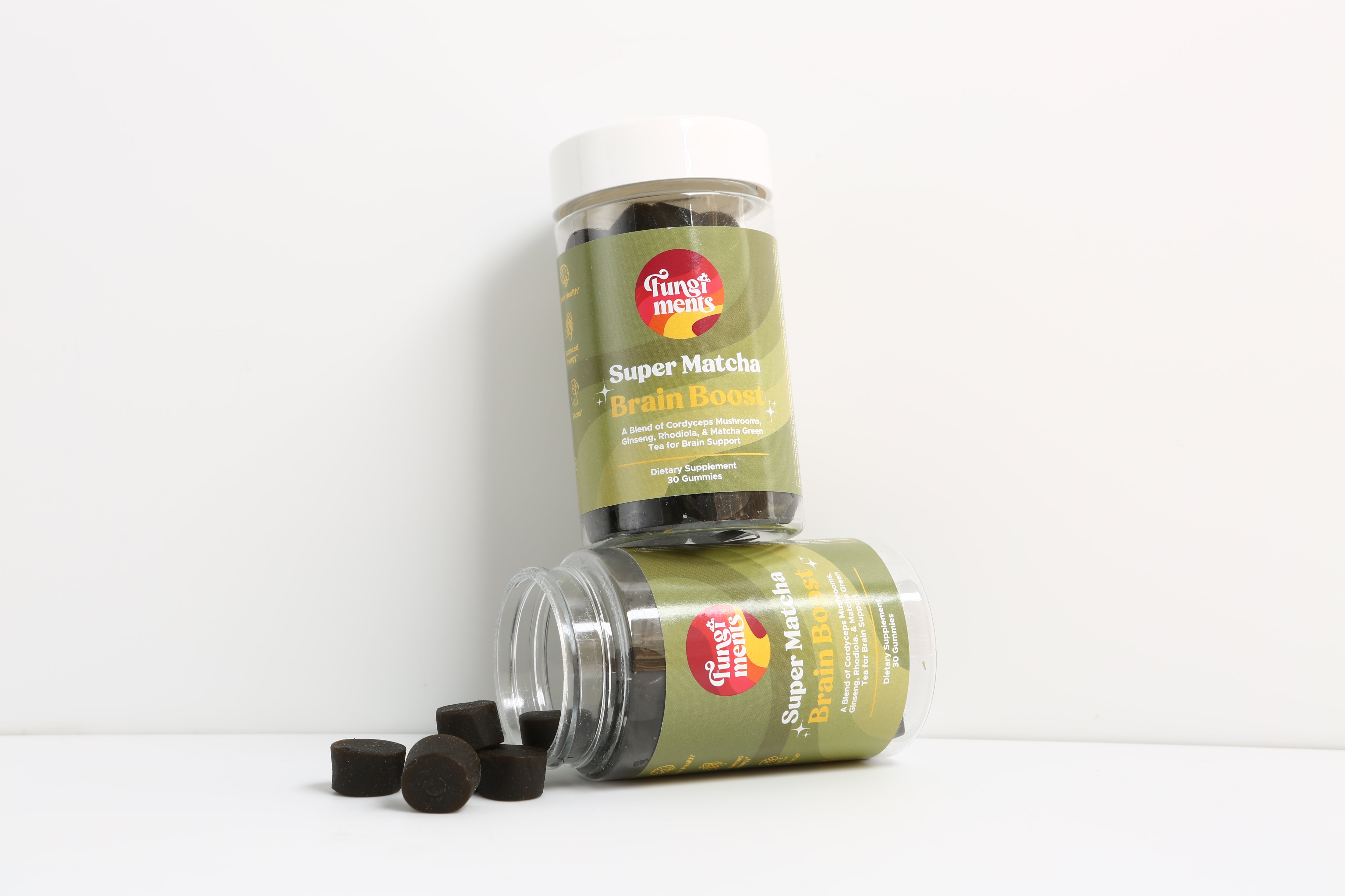(2 pack) Fungiments Super Matcha - Daily Energy, Endurance, Reduce Fatigue, Cordyceps, Green Tea, Ginseng - 30ct