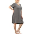 thumbnail image 5 of Unique Bargains Women's Plus Nightgown V Neck Dots Short Sleeve Sleepwear, 5 of 8
