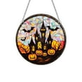 thumbnail image 2 of Adorno Colgante Decorativo Espeluznante con Atrapaluz de Murciélagos Voladores y Castillo de Calabaza para Halloween, 2 of 7