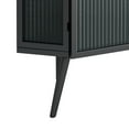 thumbnail image 5 of 22.25" Floor Coner Cabinet with Tempered Glass Door & Storage Shelves for Bathroom, Living Room, Bedroom (Black), 5 of 7