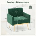 thumbnail image 3 of Gymax 2PCS Modern Velvet Accent Chair w/ Button Tufted Back Golden Metal Legs Green, 3 of 9